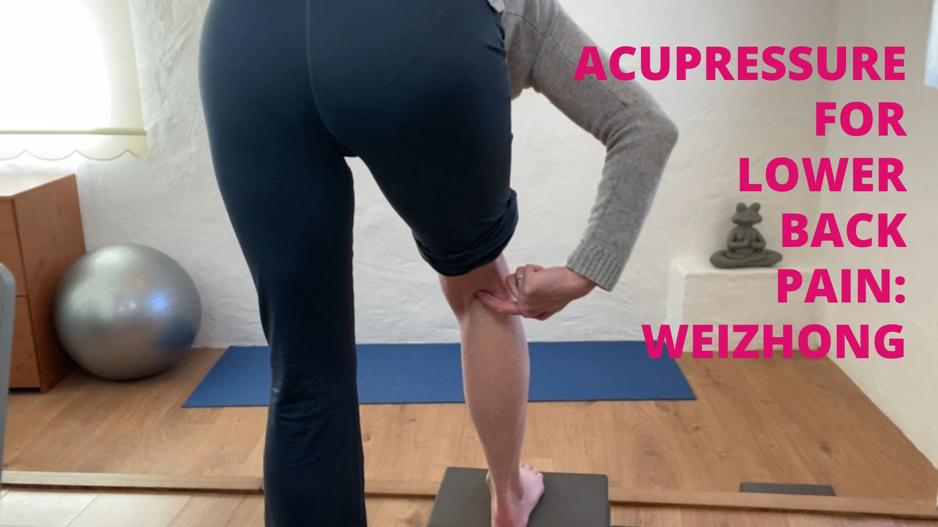 Acupressure For Lower Back Pain, Knees and Clearing Heat: Weizhong (Bladder 40)